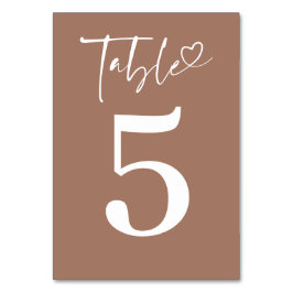 Minimalistisch Modernes Romantisches Licht braun Tischnummer