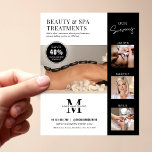 Minimalistisch Modernes Salon Beauty Business Mark Flyer<br><div class="desc">Minimalistischer Beauty Business Marketing Flyer mit Platz für Ihr Monogramm oder Logo, Services, Kontaktdetails und eine Foto Collage. Diese berufliche Wellness-Center- oder Salonbroschüre erleichtert die Werbung für Schminken, Wimpern, Brows, Nägel oder andere Dienstleistungen und bietet interessante Rabatte für potenzielle Kunden. *Fotos sind nur Platzhalter, Sie können durch eigene hochauflösende Foto...</div>