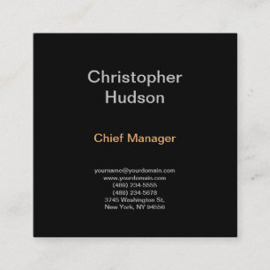 Minimalistisch Modernes Schlichtes Schwarzes Quadratische Visitenkarte