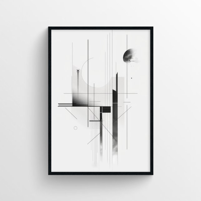 Minimalistisch Modernes Schwarz/Weiß Abstrakt Poster (Von Creator hochgeladen)