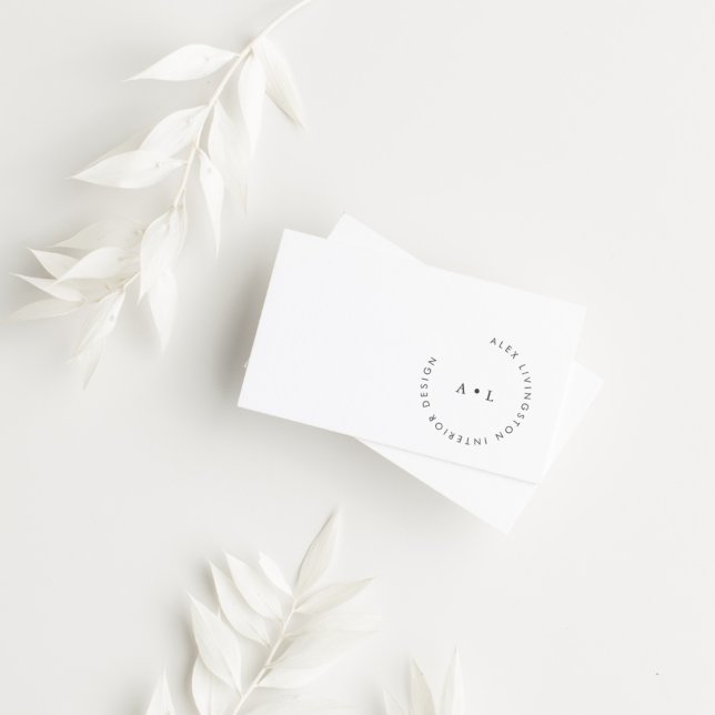 Minimalistisch Modernes Schwarz-weißes Circle Mono Visitenkarte (Von Creator hochgeladen)