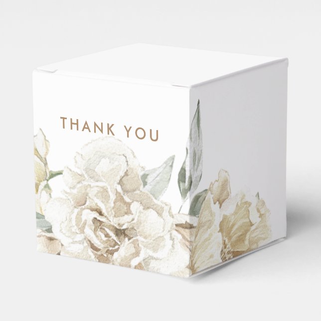 Minimalistisch Modernes Weißes Peonie-Gebirge Geschenkschachtel (Vorderseite)