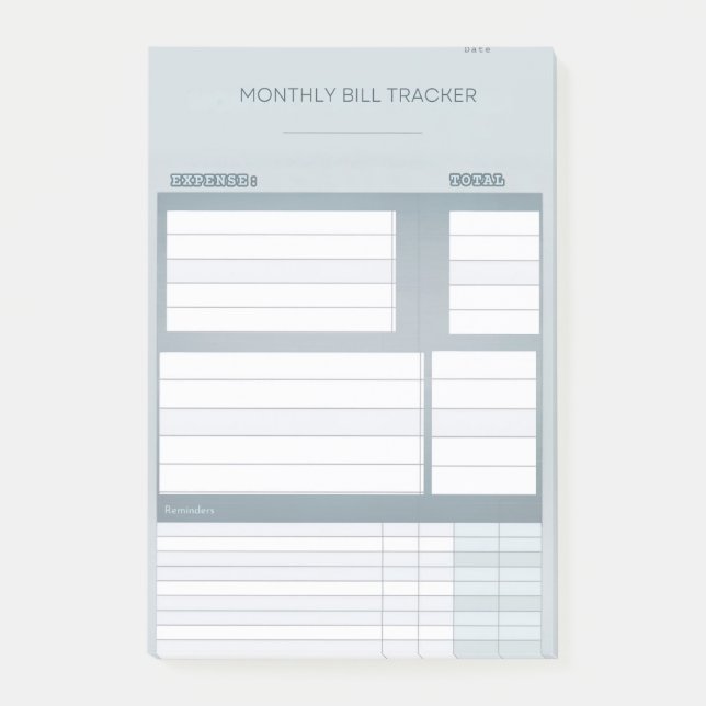 Minimalistisch-Monatsschrift-Bill-Tracker-Sticker  Post-it Klebezettel (Vorderseite)