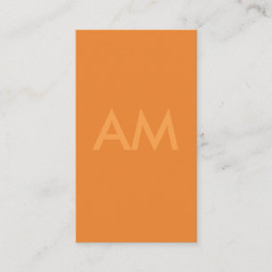 Minimalistisch Monogramm Orange Visitenkarte