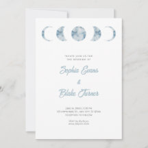 Minimalistisch Moon Phases Celestial Blue Wedding