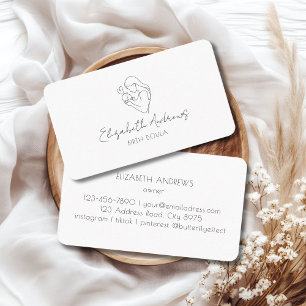 Minimalistisch Mother & Baby Line Art - Doula, Mid Visitenkarte
