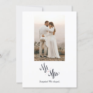 Minimalistisch Mr. & Mrs. We Eloped Announcement C Einladung