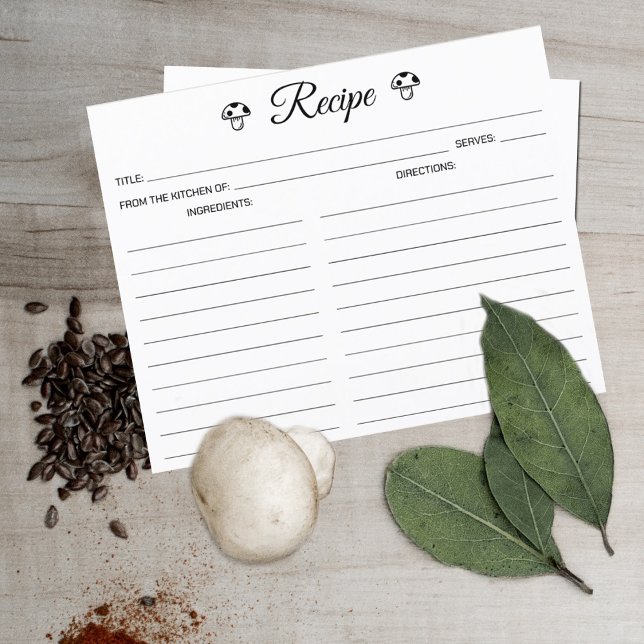 Minimalistisch Mushroom Einfache Kulinarische Kart (Von Creator hochgeladen)