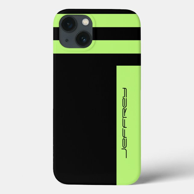Minimalistisch, Name, Green & Black Two Way Strip Case-Mate iPhone Hülle (Rückseite)