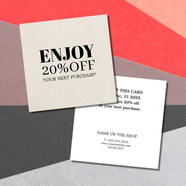 Minimalistisch Natural Schwarz-weiß Coupon (Von Creator hochgeladen)
