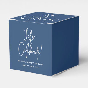 Minimalistisch Navy Blue Baby Duschbox Geschenkschachtel