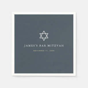 Minimalistisch Navy Blue Bar Mitzvah Serviette