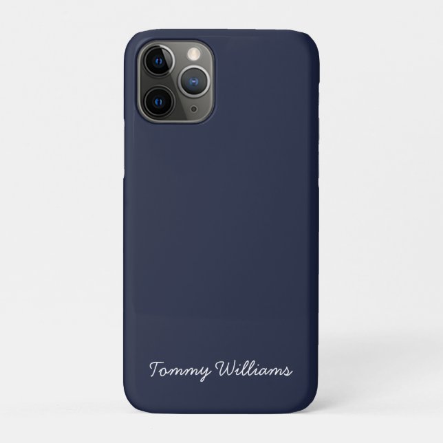 Minimalistisch Navy Blue Beruflich Simple Case-Mate iPhone Hülle (Rückseite)