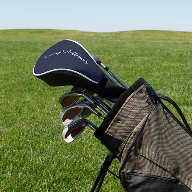 Minimalistisch Navy Blue Beruflich Simple Golf Headcover (In SItu)