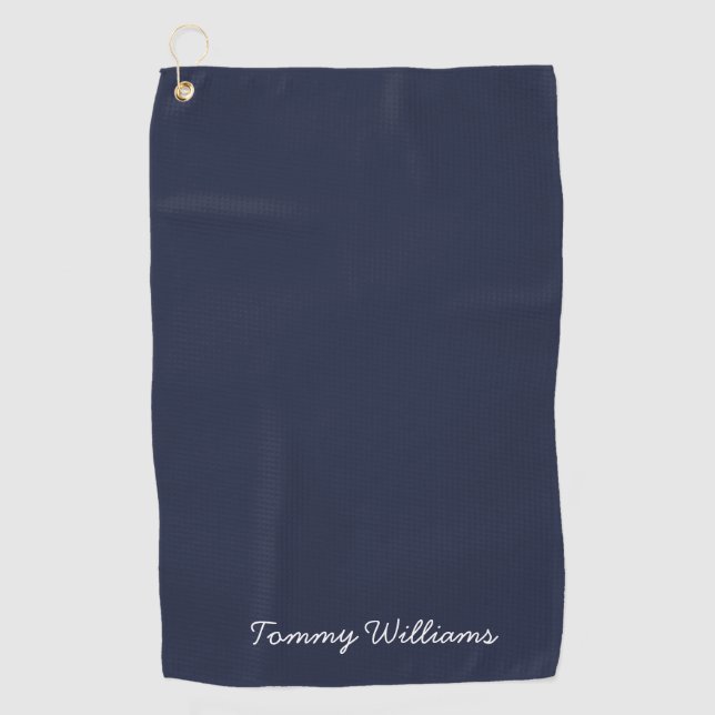 Minimalistisch Navy Blue Beruflich Simple Golfhandtuch (Vorderseite)