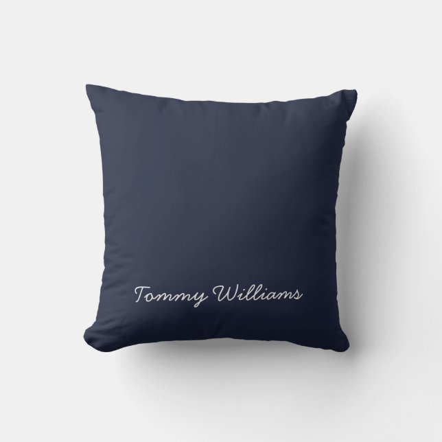Minimalistisch Navy Blue Beruflich Simple Kissen (Vorderseite)