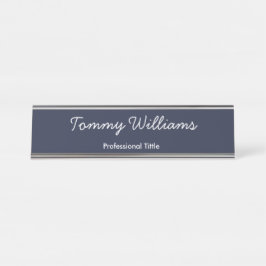 Minimalistisch Navy Blue Beruflich Simple Schreibtischnamensplakette