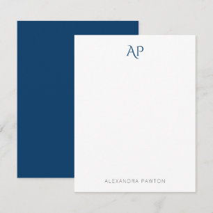 Minimalistisch Navy Blue Individuelle Name Persona Mitteilungskarte