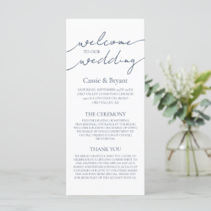 Minimalistisch Navy Blue Script Modernes Hochzeits