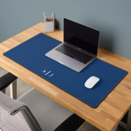 Minimalistisch Navy Blue Two Monogram Office Schreibtischunterlage