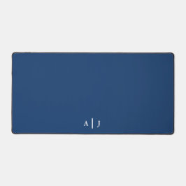 Minimalistisch Navy Blue Two Monogram Office Schreibtischunterlage