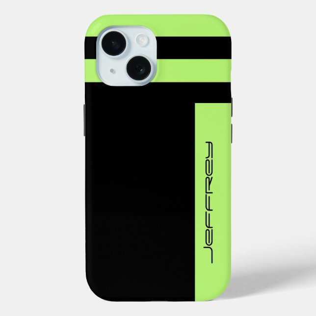 Minimalistisch Neon Green & Black Simple Modern St Case-Mate iPhone Hülle (Rückseite)