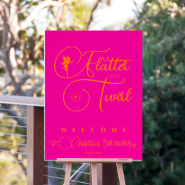 Minimalistisch Neon Pink Fairy Geburtstag Willkomm