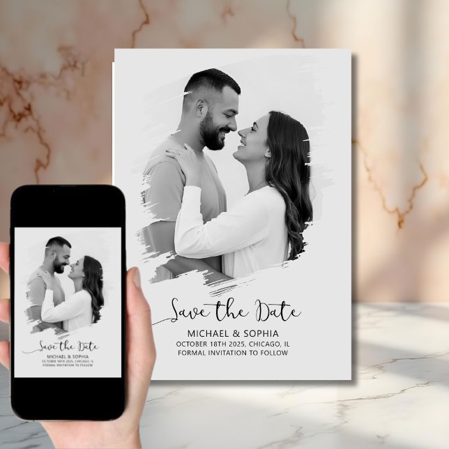 Minimalistisch neutral Save the Date modern einfac (Von Creator hochgeladen)