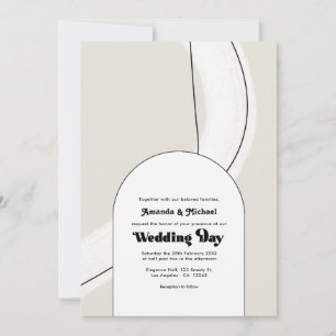 Minimalistisch neutrale geometrische Hochzeit Einladung