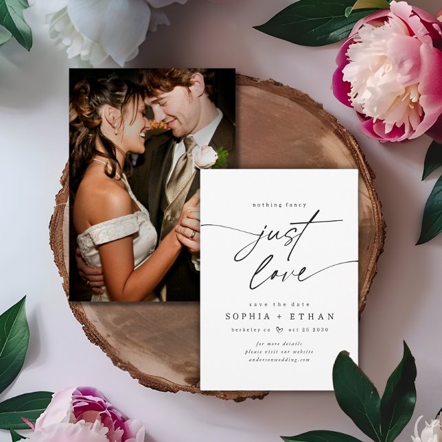 Minimalistisch Nichts Extravagant nur Liebe Foto Save The Date (Von Creator hochgeladen)