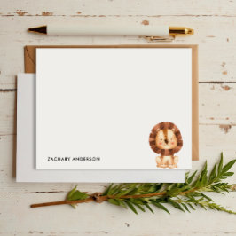 Minimalistisch Niedliche Baby Lion Kids Personalis Mitteilungskarte