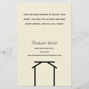 Minimalistisch Off White Real Anwesen Flyer