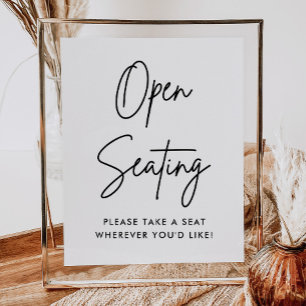 Minimalistisch offenes Sitzzeichen, Sitzsuche Poster