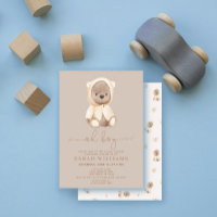 Minimalistisch Oh Boy Brown Bear Baby Dusche