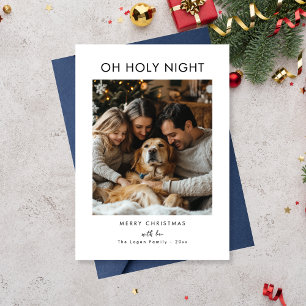 Minimalistisch Oh Heilige Nacht Weihnachtsfamilie Feiertagskarte