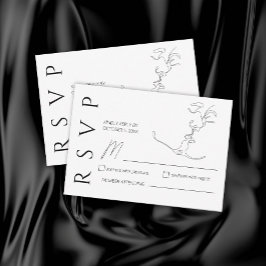 Minimalistisch One Line Art Kissing Couple Wedding RSVP Karte