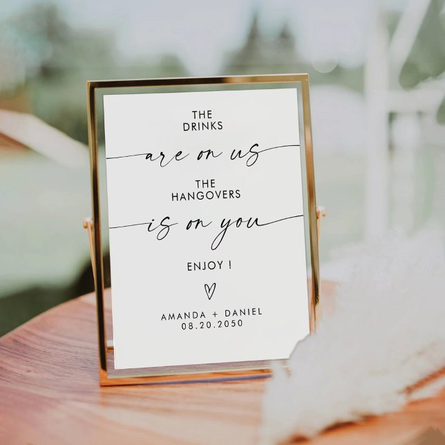 Minimalistisch Open Bar Sign Sockelschild (Von Creator hochgeladen)