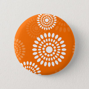 Minimalistisch Orange Daisy Modernes, einfaches un Button