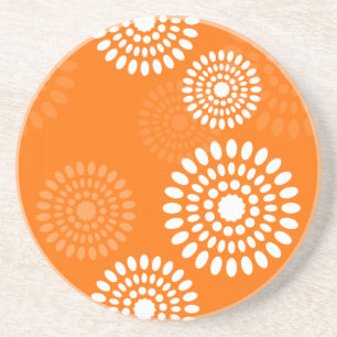 Minimalistisch Orange Daisy Modernes, einfaches un Sandstein Untersetzer