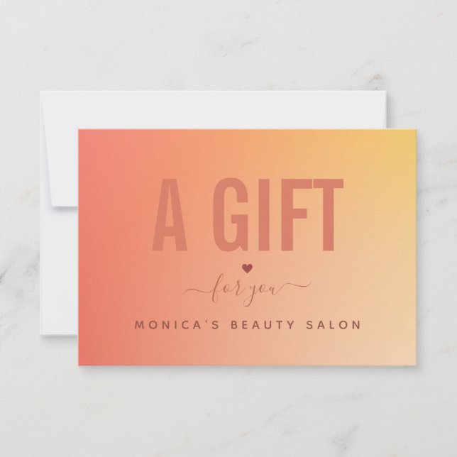 Minimalistisch Orange Gradient Beauty Salon Wellne (Vorderseite)