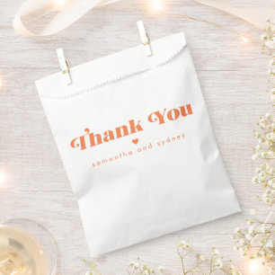 Minimalistisch Orange Retro Typografy Name Danke Geschenktütchen