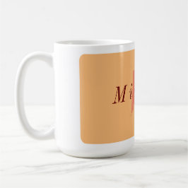 Minimalistisch Orange und Dunkelrot Kaffeetasse