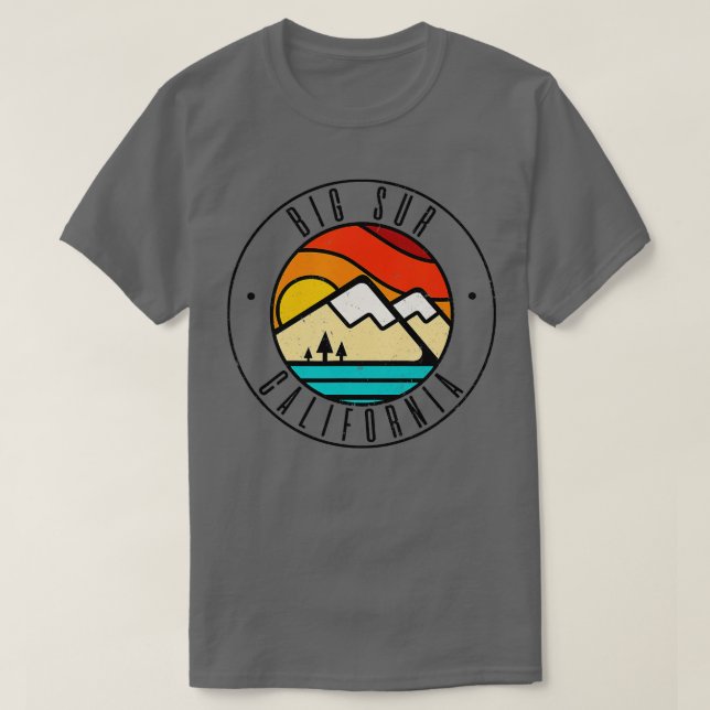 Minimalistisch Outdoor Big Sur Kalifornien CA T-Shirt (Design vorne)