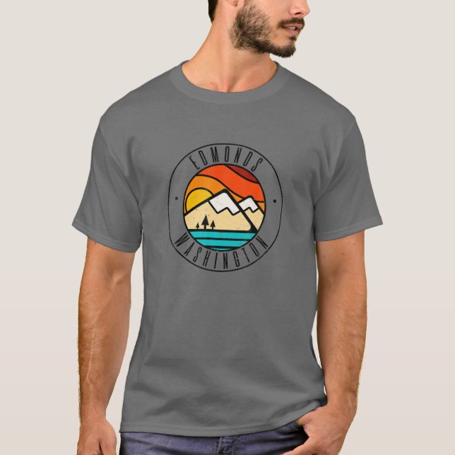 Minimalistisch Outdoor Edmonds Washington WA T-Shirt (Vorderseite)