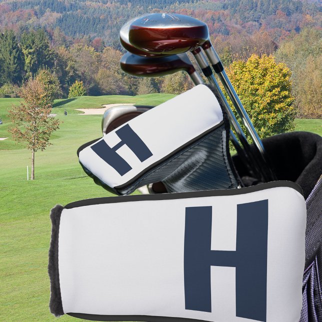 Minimalistisch Oversified Initial Silver Gray and  Golf Headcover (Von Creator hochgeladen)