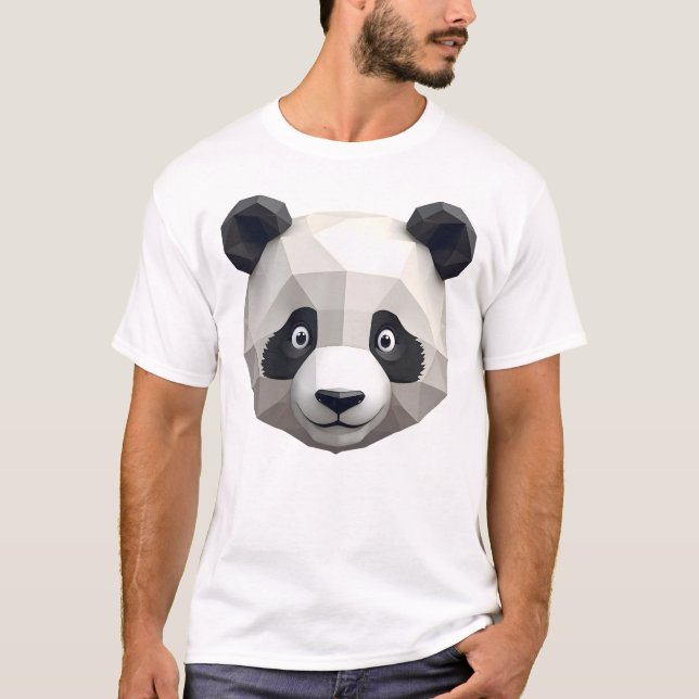Minimalistisch Panda Head T - Shirt (Vorderseite)