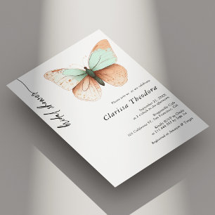 Minimalistisch Pastel Butterfly Brautparty laden Dankeskarte
