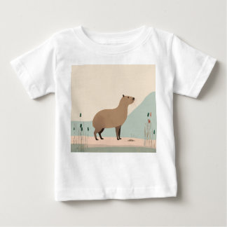 Minimalistisch Pastel Capybara Baby T-Shirt
