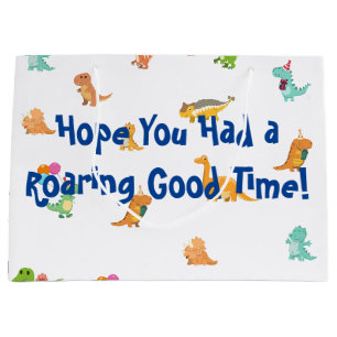 Minimalistisch Pastel Dinosaur Gastgeschenk Tasche Große Geschenktüte
