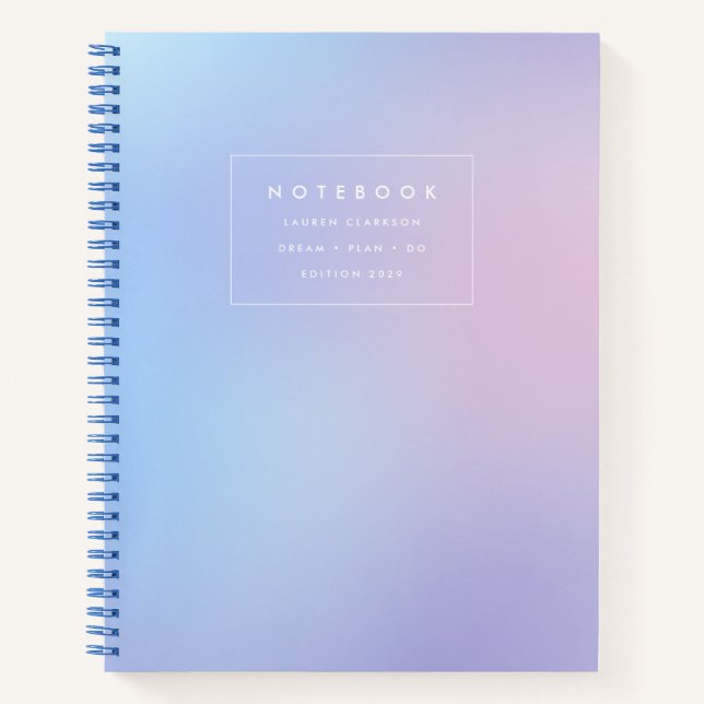 Minimalistisch Pastel Gradient Notebook Notizbuch (Vorderseite)